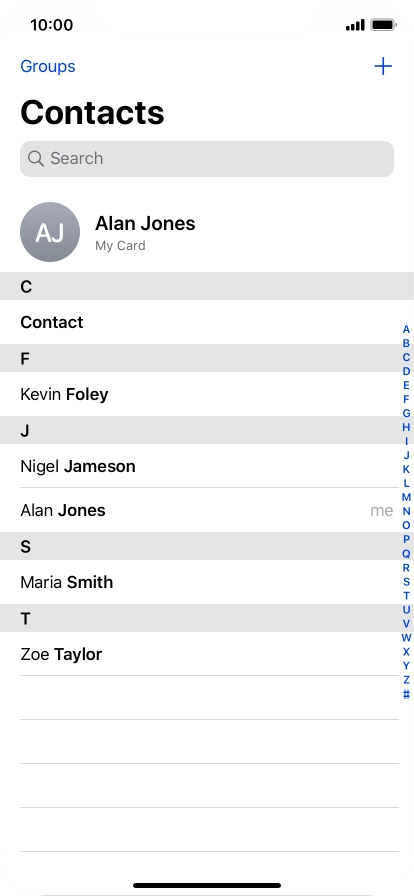 Press the required contact.