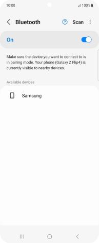 Press the required Bluetooth device and follow the instructions on the screen to pair the device with your phone.