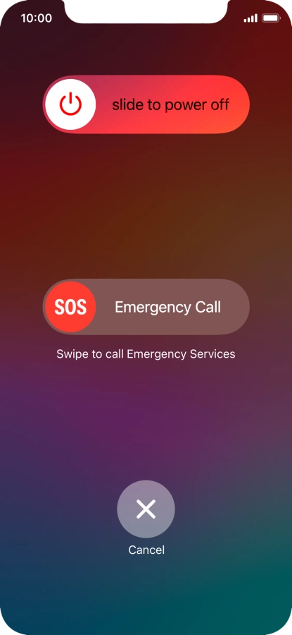 Press and drag the power off icon right.
