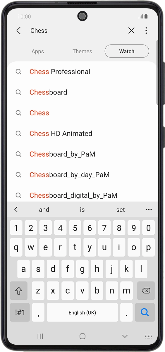 On your phone: Key in the name or subject of the required app and press the search icon.