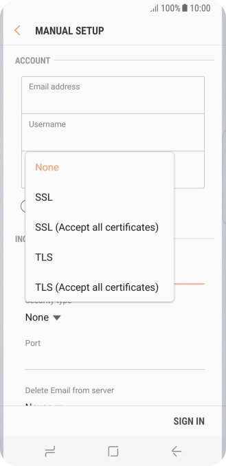 Press None to turn off the function.