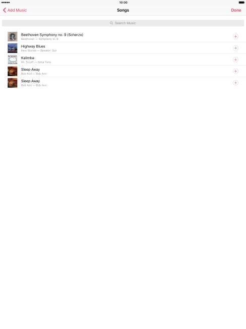 Press the required audio files to add them to the playlist.