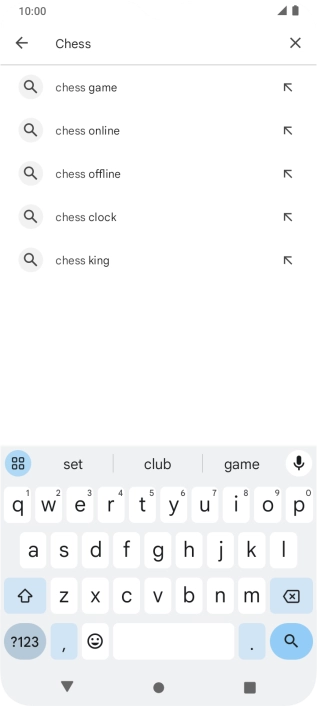 Key in the name or subject of the required app and press the search icon.