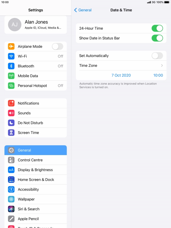 Press the indicator next to 