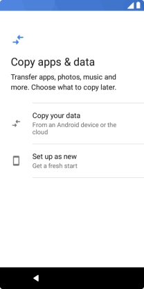 You can transfer the contents of another phone to your phone when it's activated for the first time and after a factory reset. When this screen is displayed, your phone is ready to transfer contents from another phone.