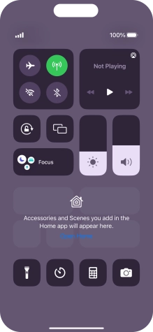 Press the flight mode icon to turn the function on or off.