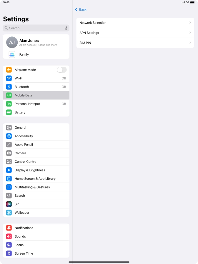 Press Network Selection.
