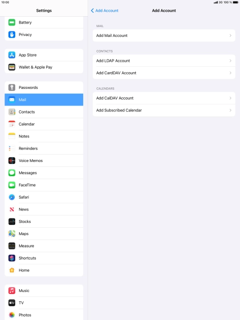 Press Add Mail Account.