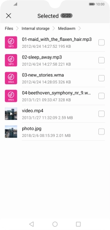 Press the required file.