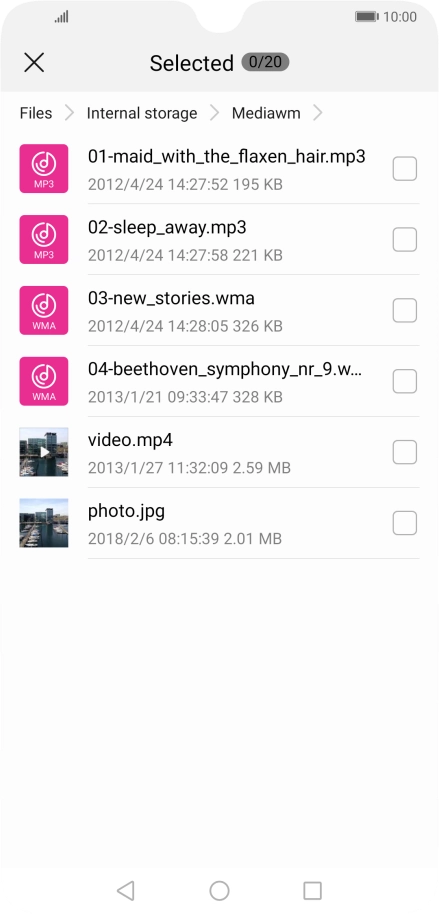 Press the required file.
