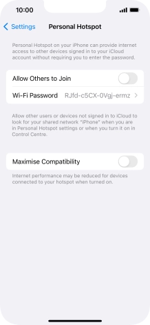 Press Wi-Fi Password and key in the required password.