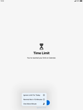 Press the required setting.