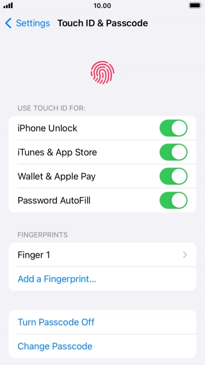 Press the indicators next to the required settings to turn them on or off.