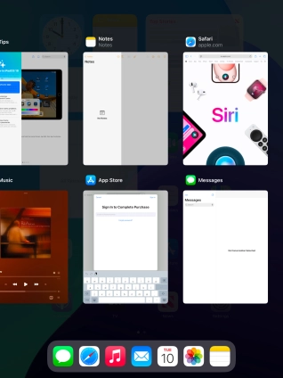 Slide upwards on the required application to end it.