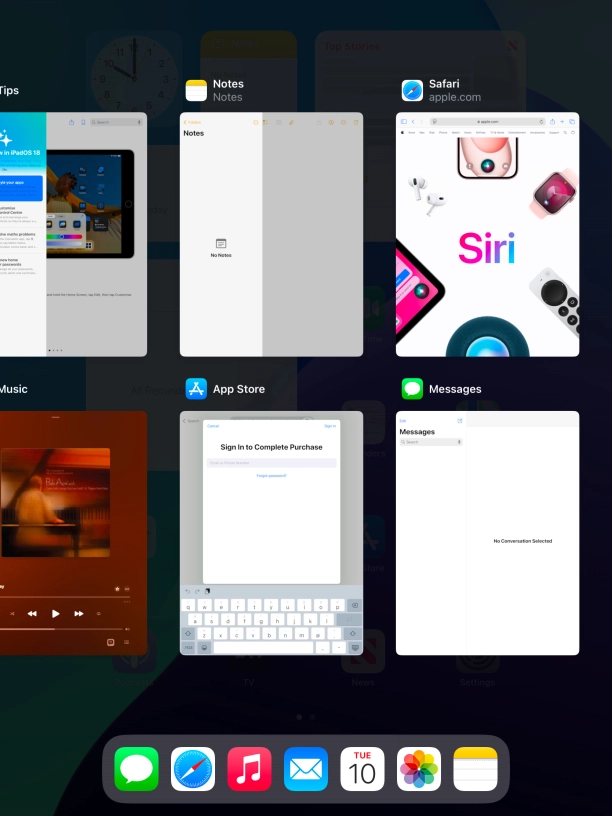 Slide upwards on the required application to end it.