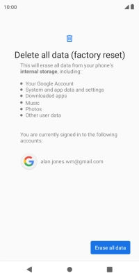 Press Erase all data.