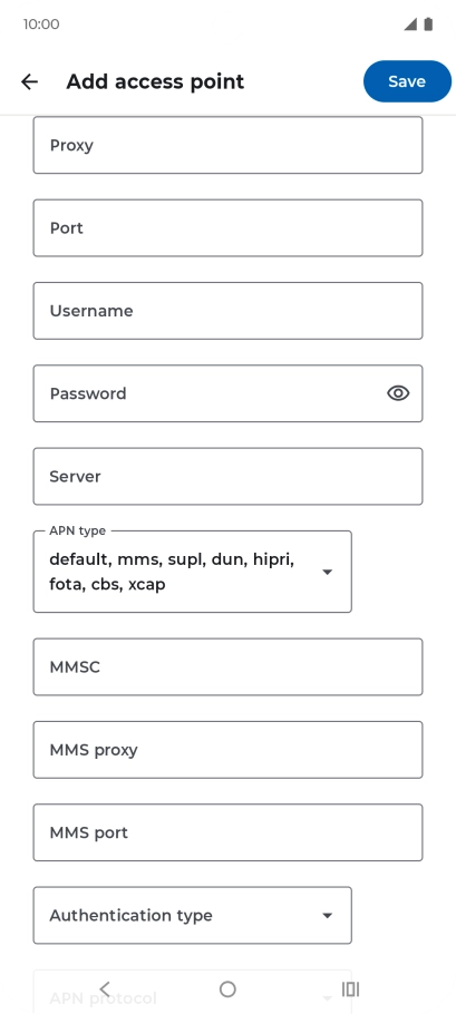 Press the drop down list below 