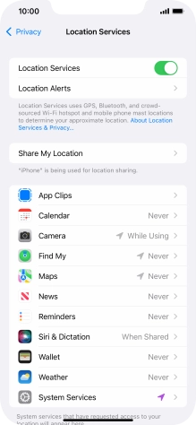 Press the required app.