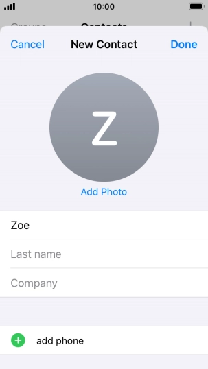 Press Last name and key in the last name.