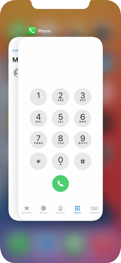 Slide upwards on the required application to end it.