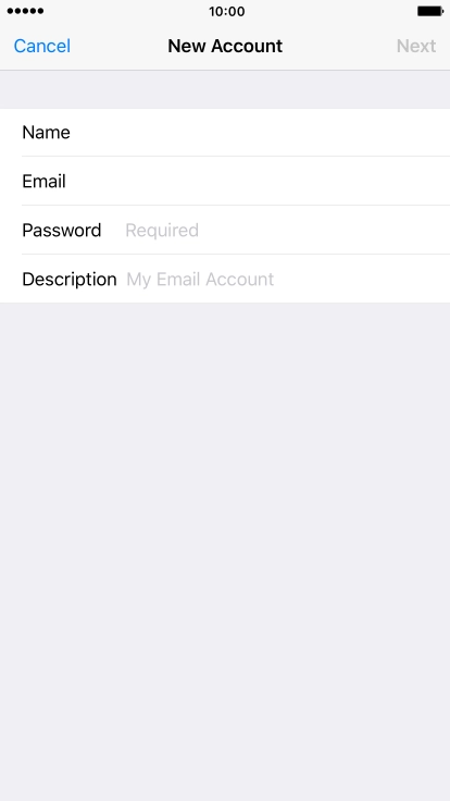 Press Password and key in the password for your email account.