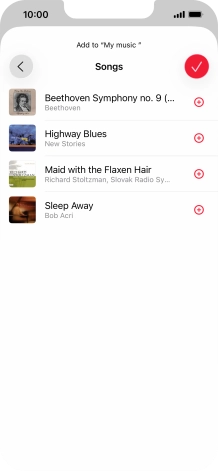 Go to the required category and press the add icon next to the required audio file.