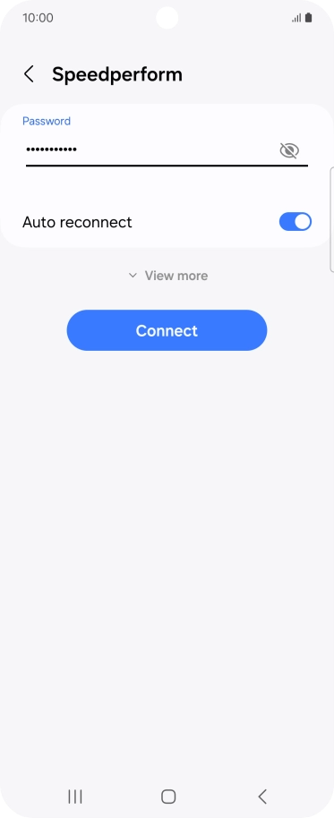 Key in the password for the Wi-Fi network and press Connect.