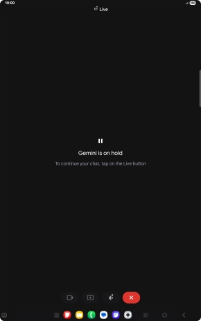 To resume the conversation, press the resume icon.