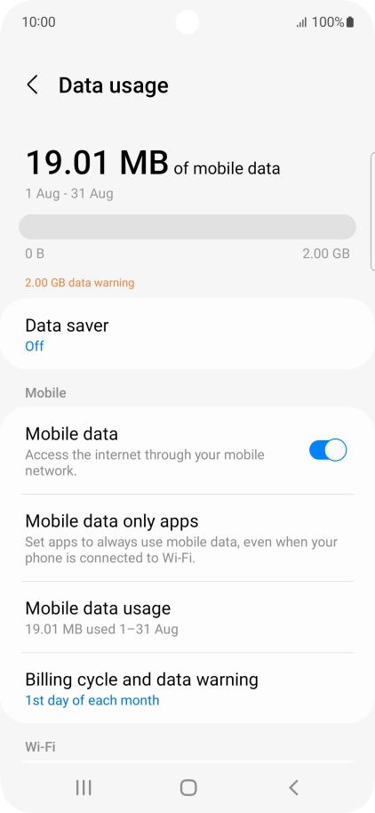 The total data usage is displayed.