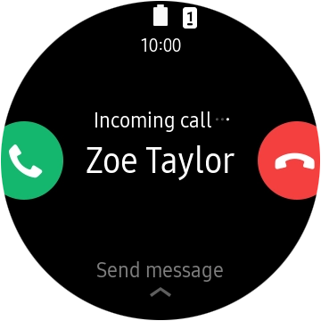 Press the accept call icon to answer the call.