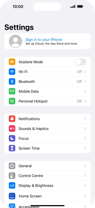 Press Sign in to your iPhone.