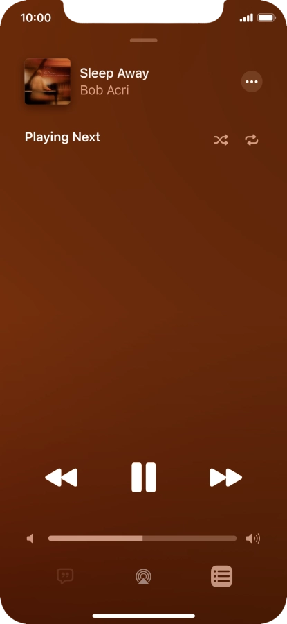 Press the shuffle icon to turn the function on or off.