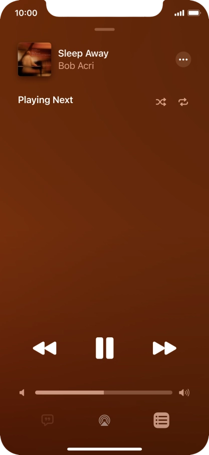 Press the shuffle icon to turn the function on or off.