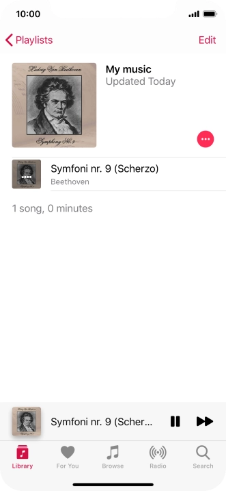 Press the song title.