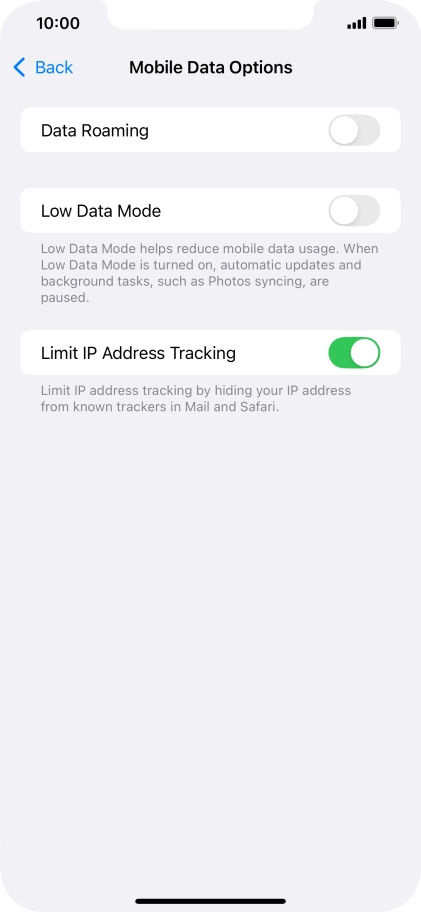 Press the indicator next to 