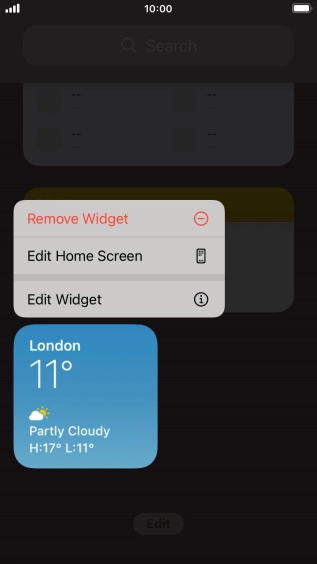 Press Remove Widget.