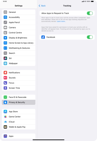 Press the indicator next to 