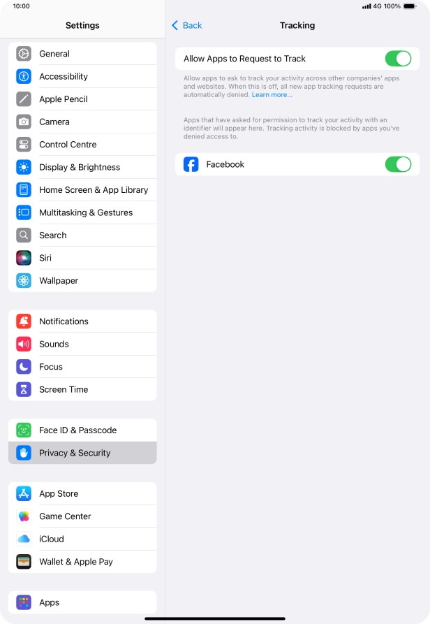 Press the indicator next to 