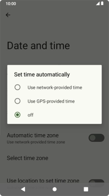 Press Use network-provided time to turn on the function.