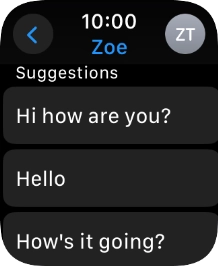 Press the required quick reply.