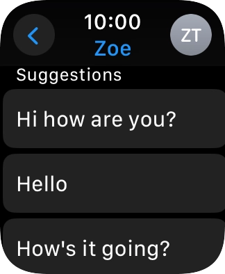 Press the required quick reply.