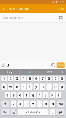 Press the required word to insert it.