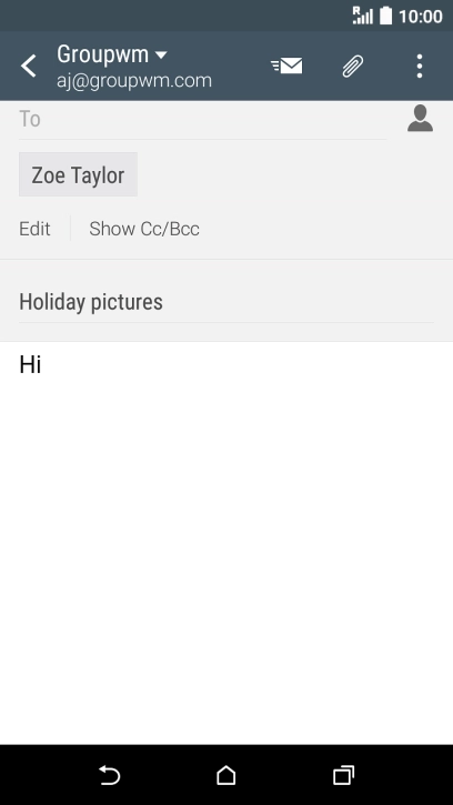 Press the attachment icon.