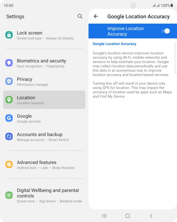 If you press the indicator next to 