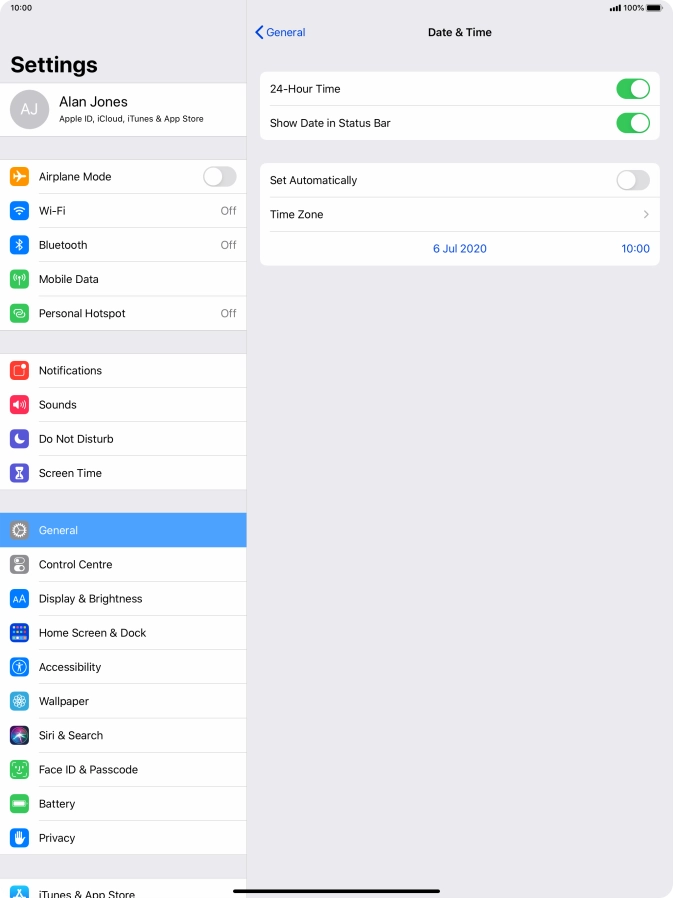 Press the indicator next to 