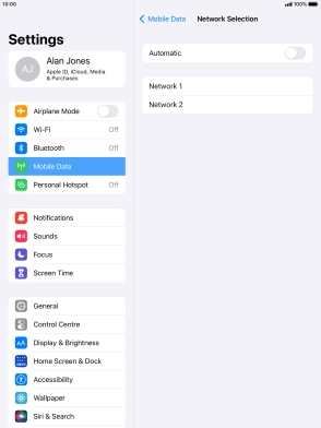 If you turn off the function, press the required network.