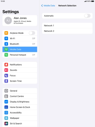 If you turn off the function, press the required network.
