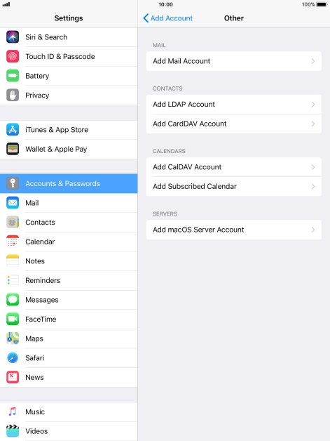 Press Add Mail Account.