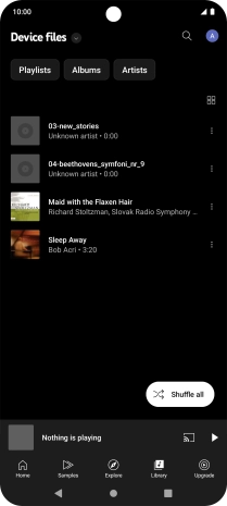 Press the required audio file.