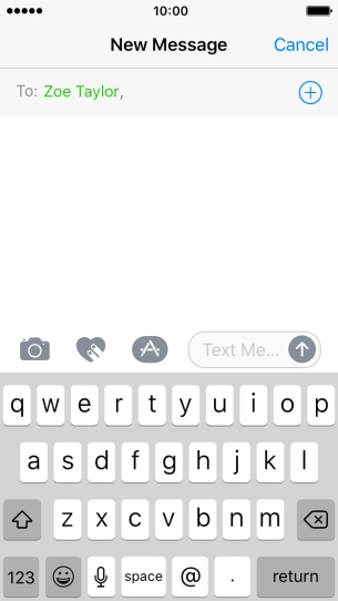 Press the text input field and write the text for your picture message.